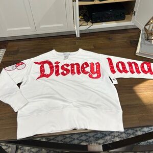 White and Red Disneyland Long Sleeve XS